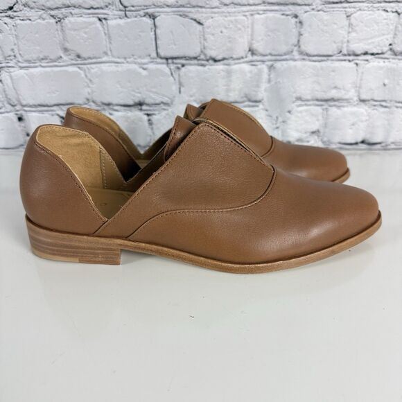 Nisolo Emma D'Orsay Oxford Loafers Shoes Leather Slip On Flats Nutmeg Womens 8.5 - Picture 2 of 13